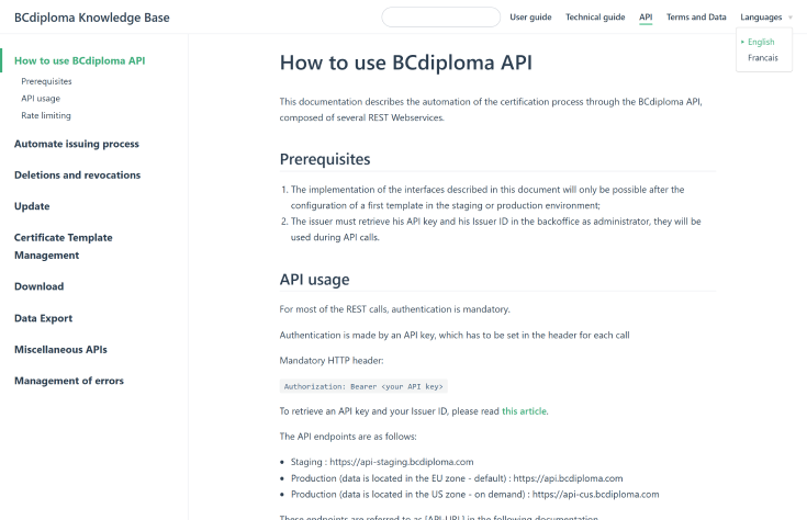 Calque de certificats