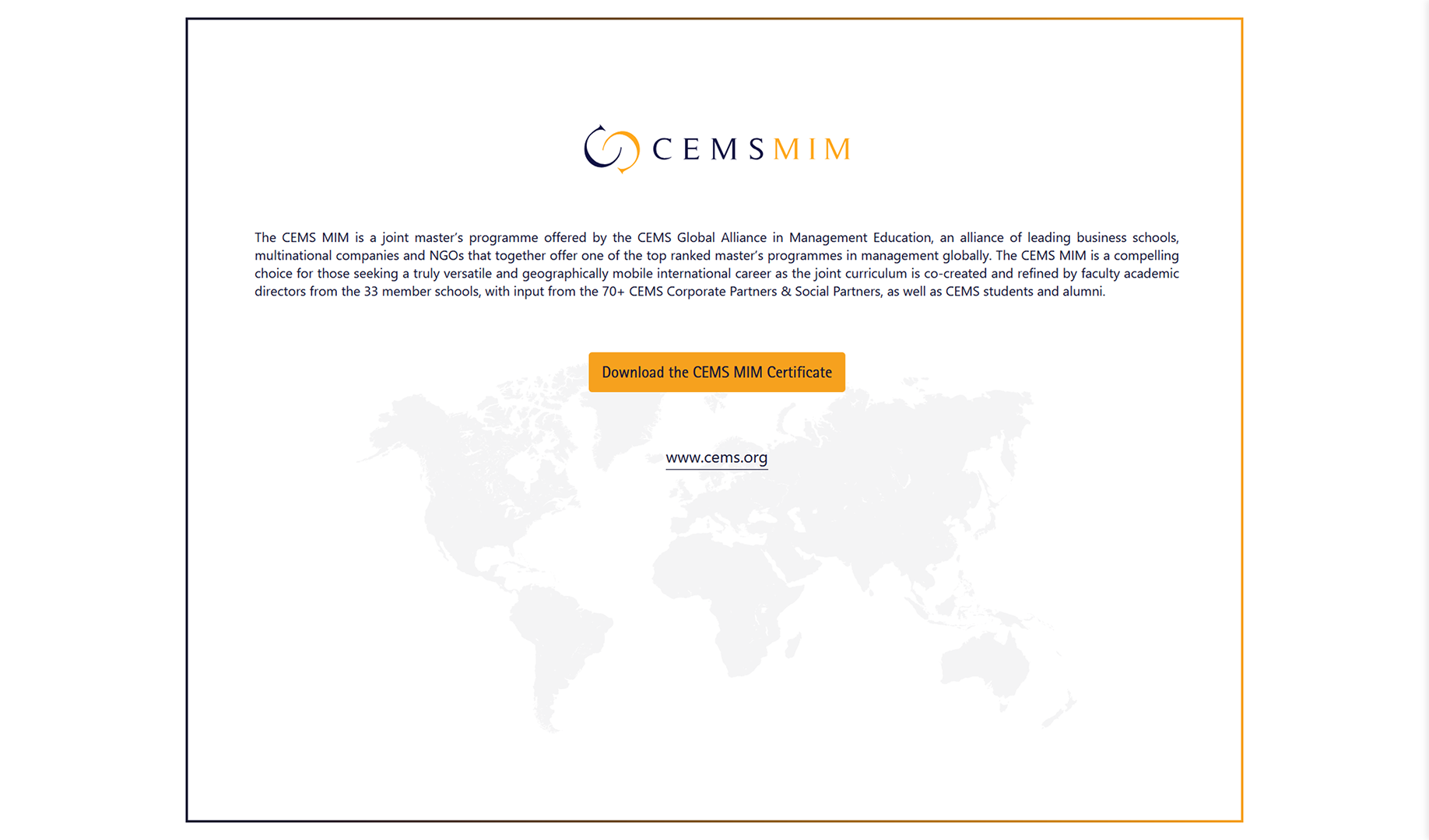 CEMS certificate