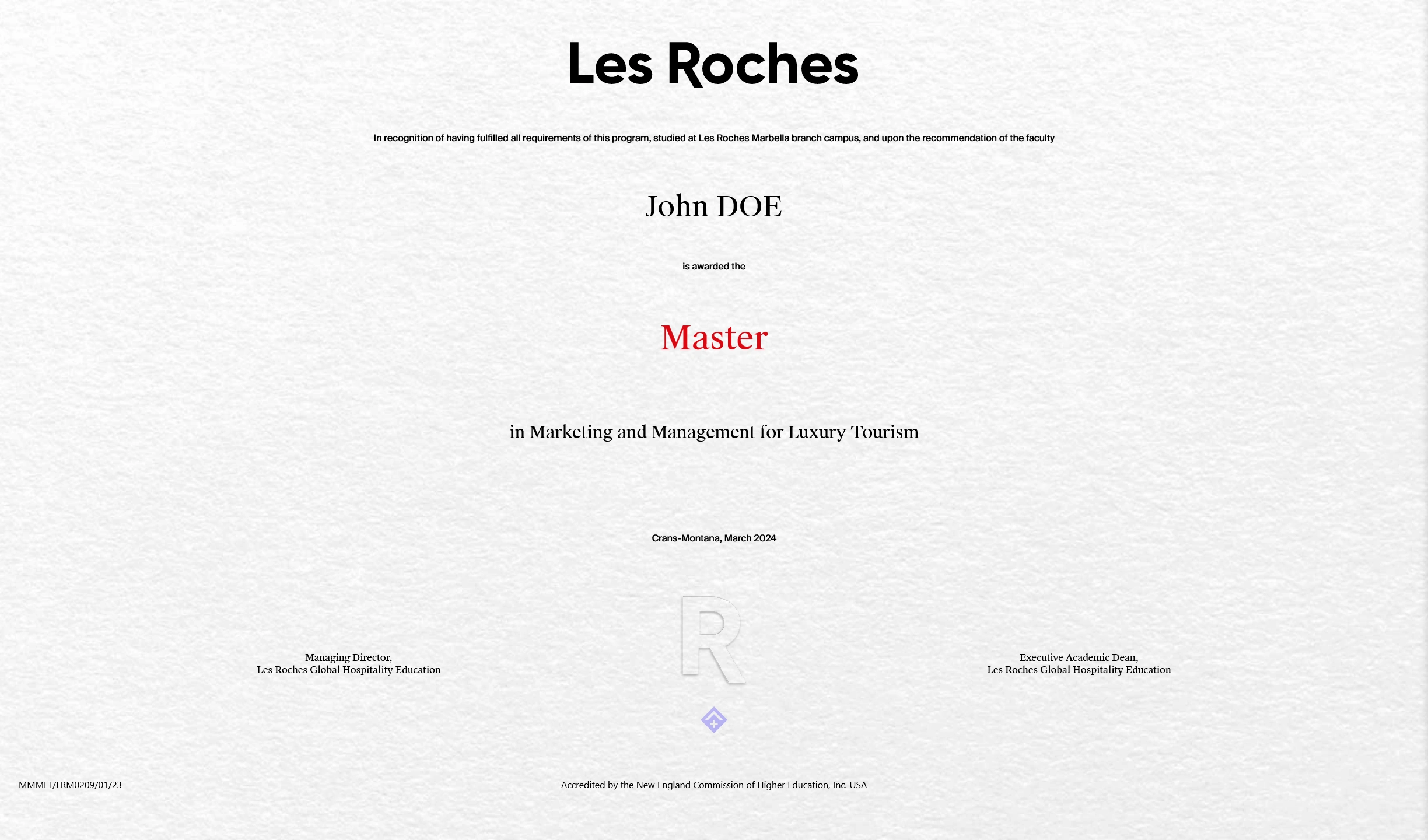 Les Roches Credential Desktop