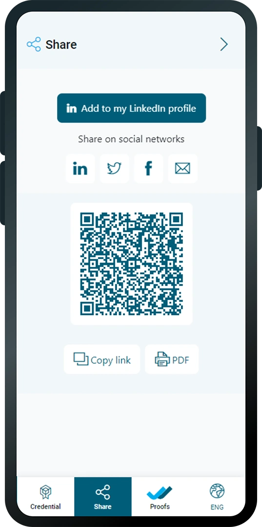 Share your digital credential on social network